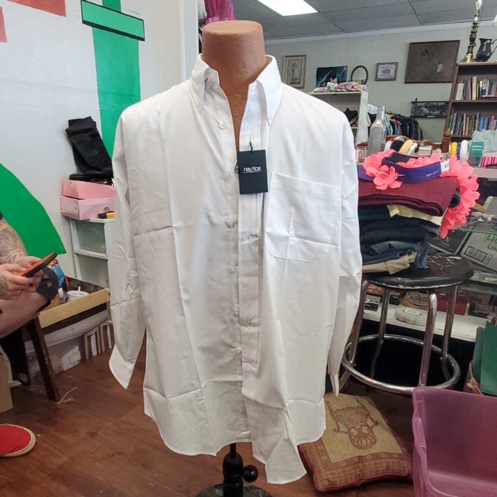 White Nautica button up